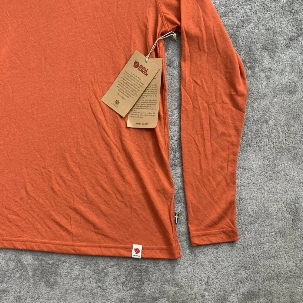 Fjallraven Shirt Womens XS High Coast Lite Basic Top Orange Long Sleeve Gorpcore - Picture 4 of 9